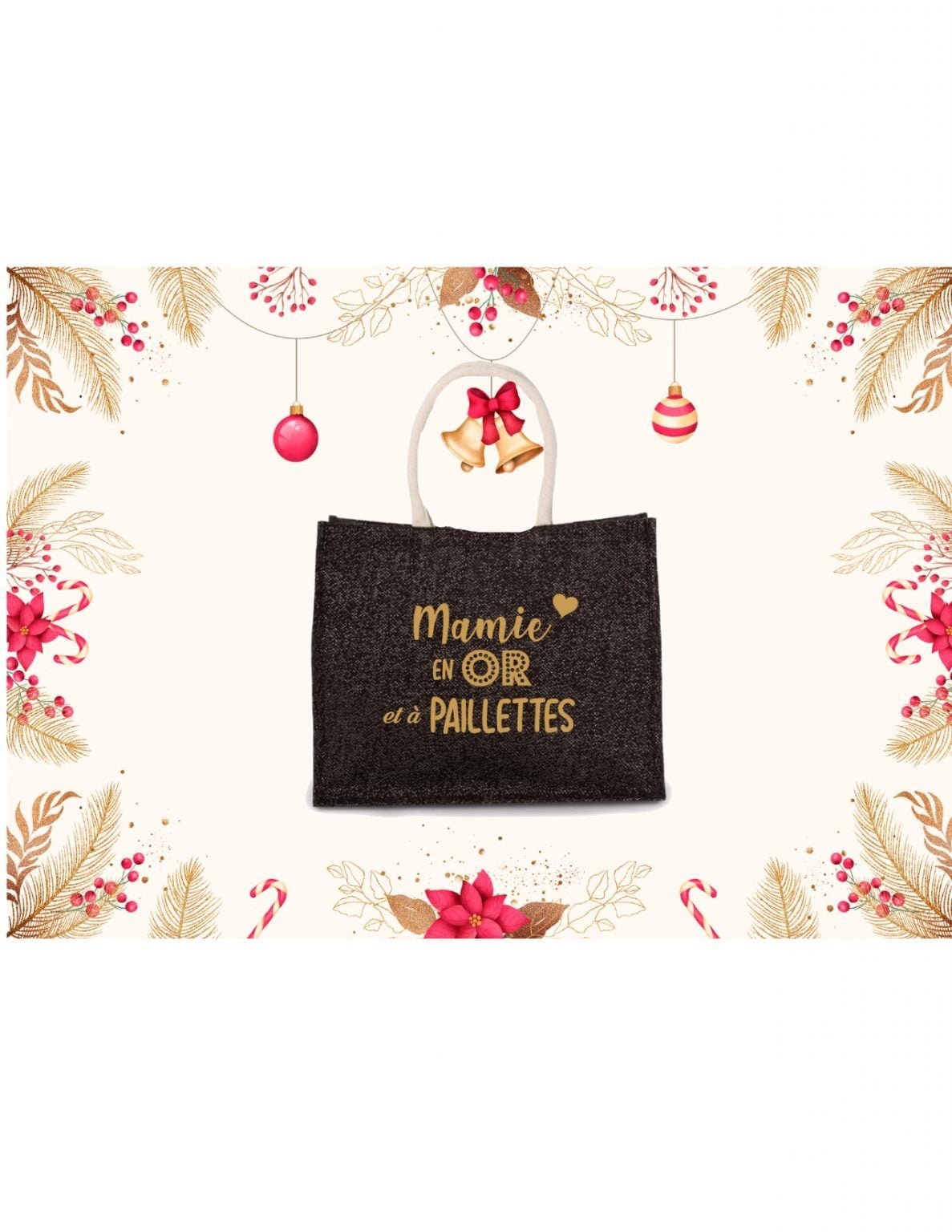 Sac En Jute Paillet Mamie En Or Et Paillettes Creer Moi