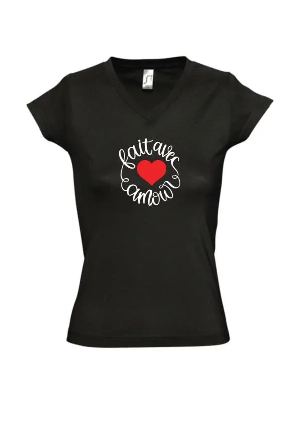 T-Shirt Personnalisé Femme Fait Avec Amour 1