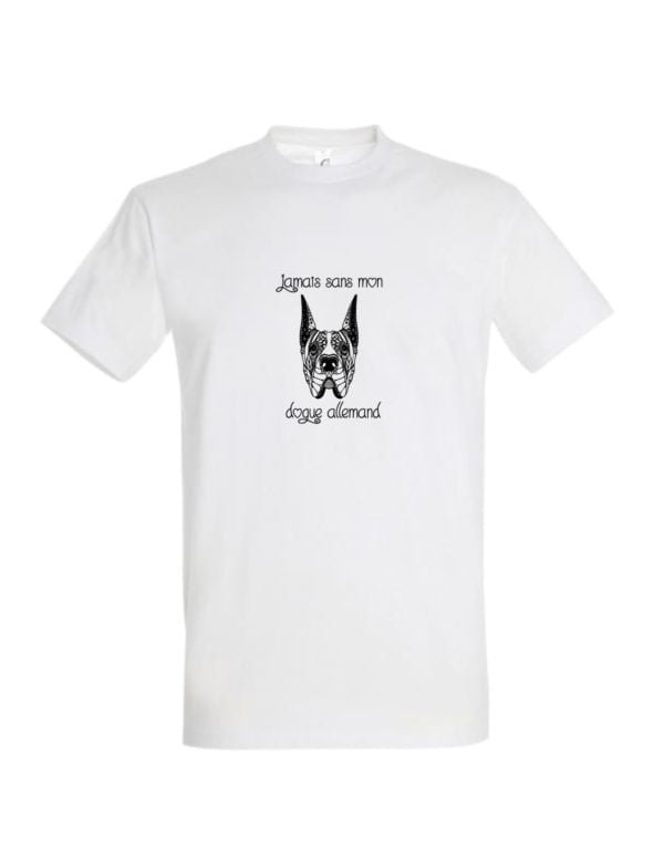 T-Shirt Personnalisé Jamais Sans Mon Dogue Allemand 1