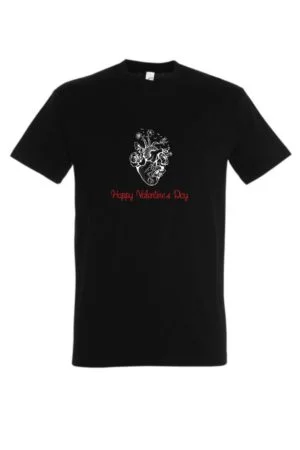 T-Shirt Personnalisé Cœur en Fleurs Saint Valentin
