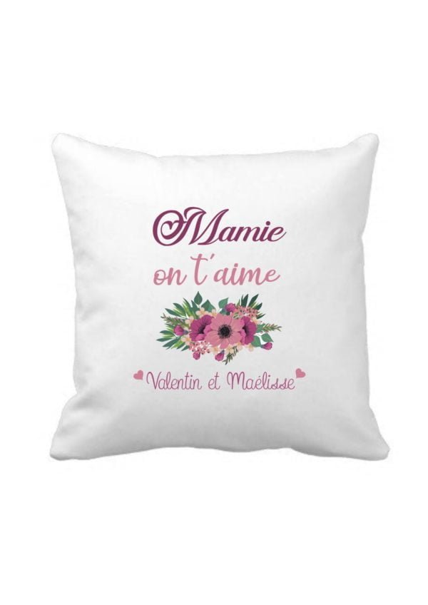 Coussin Mamie On T’Aiment Rose
