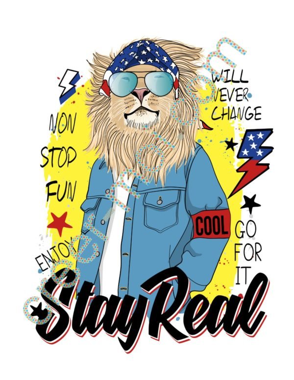 T-Shirt Lion Stay Real 2