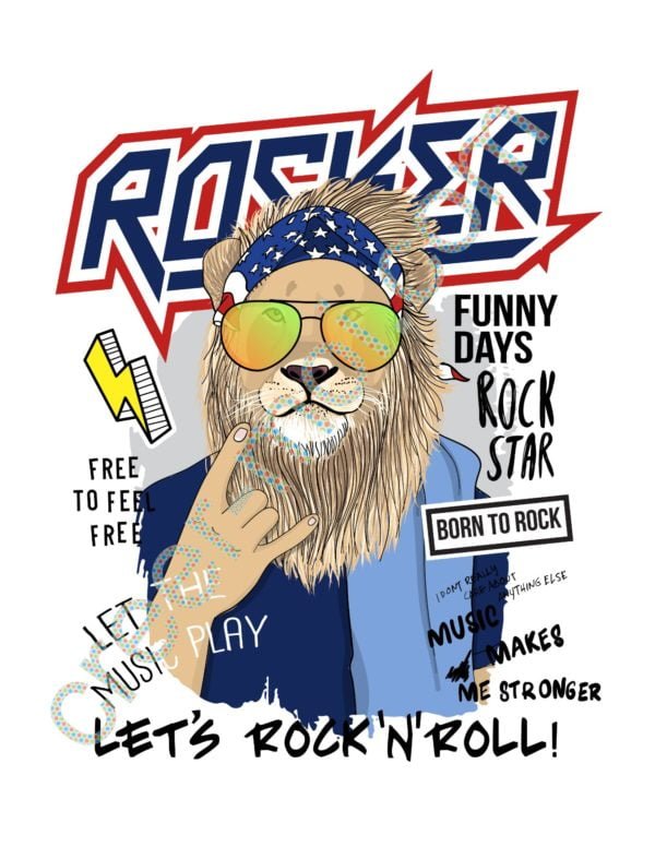T-Shirt lion rockstar 2