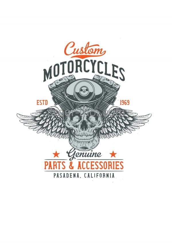T-shirt motorcycles custom 1
