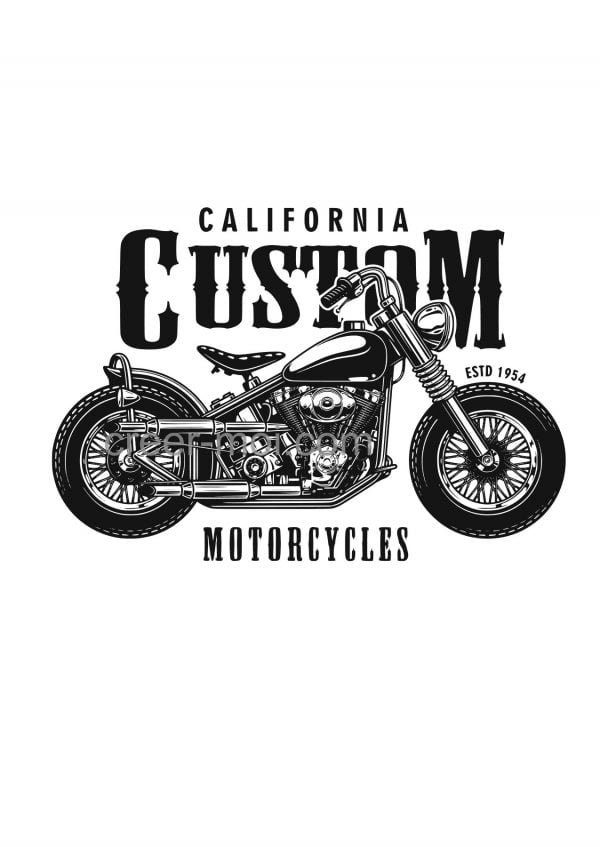 T-shirt California Custom Moto 1