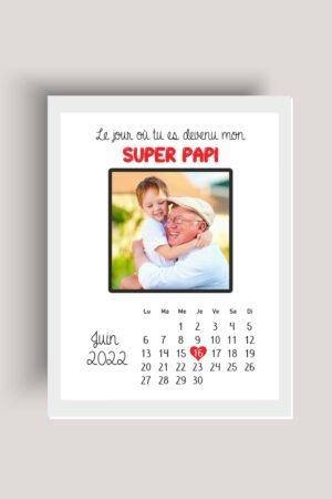 Affiche décoration calendrier naissance Fête Papy